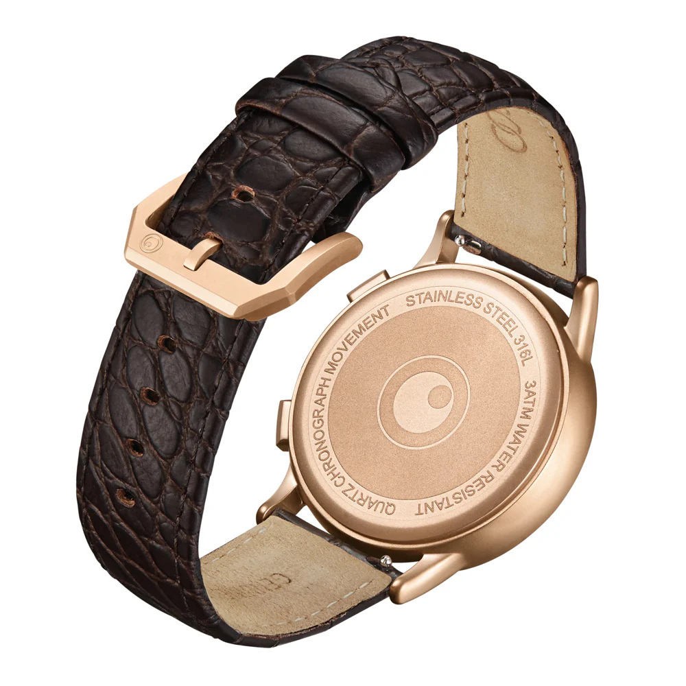 Zeroo Time C3 Classic Chronograph Watch in Rose and White - Image 4