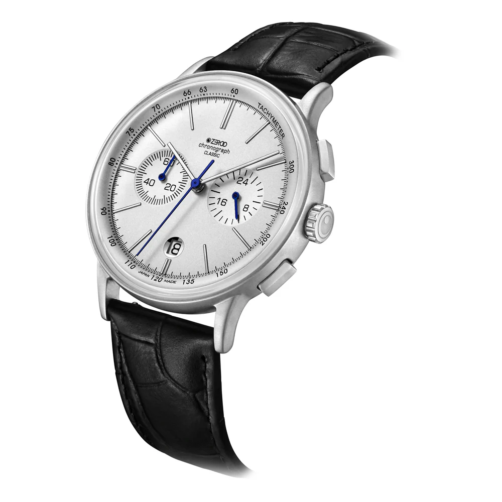 Zeroo Time C3 Classic Chronograph Watch in Steel - Image 5
