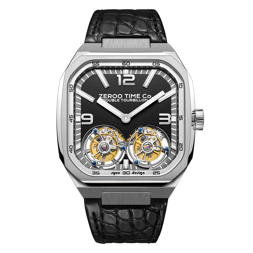 Zeroo Time DT1 The Gemini Double Tourbillon Watch in Steel