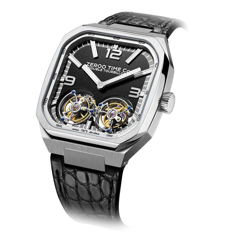 Zeroo Time DT1 The Gemini Double Tourbillon Watch in Steel - Image 2