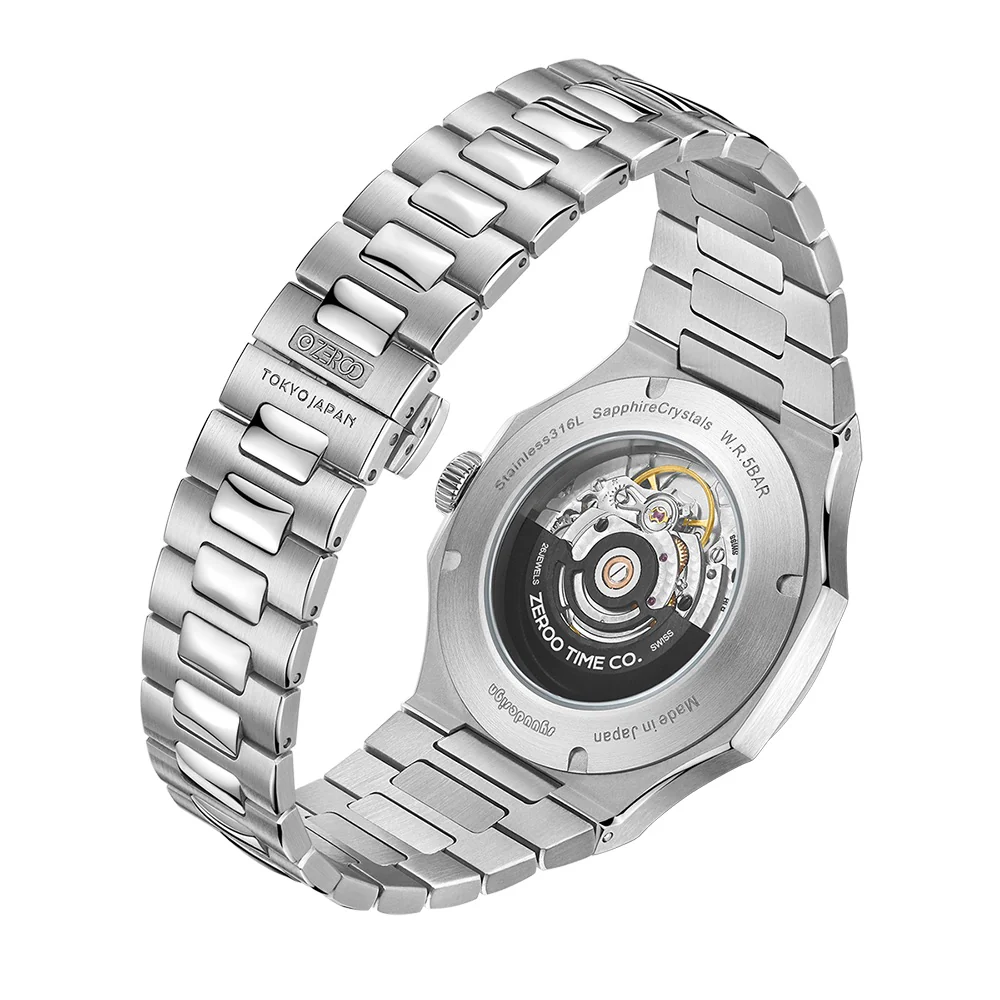 Zeroo Time M3 The Lyra Watch in Steel and Dark Blue - Image 4
