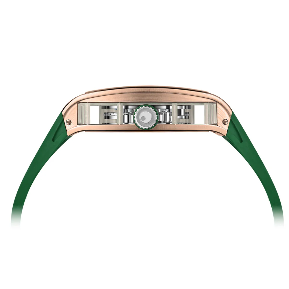 Zeroo Time T4 The Archer Full Skeleton Tourbillon Watch in Rose and Green - Image 5