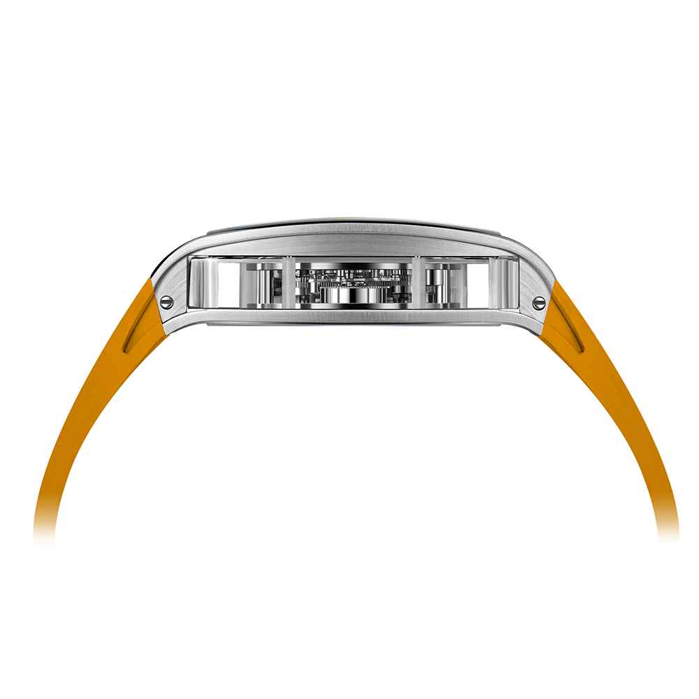 Zeroo Time T4 The Archer Full Skeleton Tourbillon Watch in Steel and Orange - Image 8