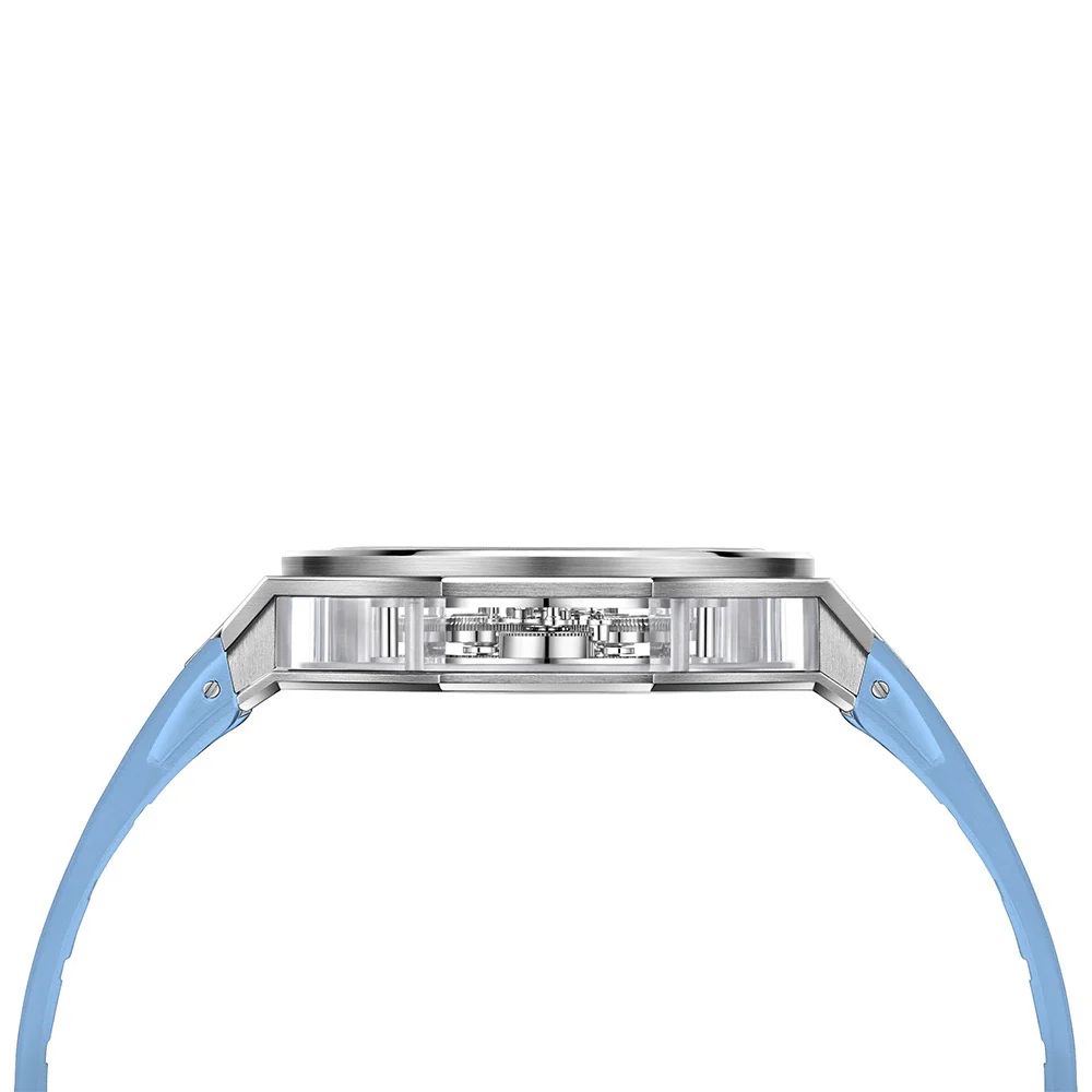 Zeroo Time T8 The Orion Full Skeleton Tourbillon Watch in Steel and Blue - Image 10
