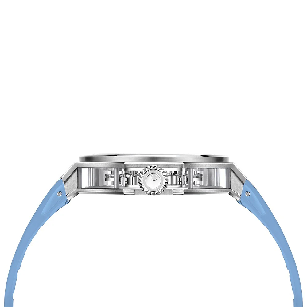 Zeroo Time T8 The Orion Full Skeleton Tourbillon Watch in Steel and Blue - Image 9