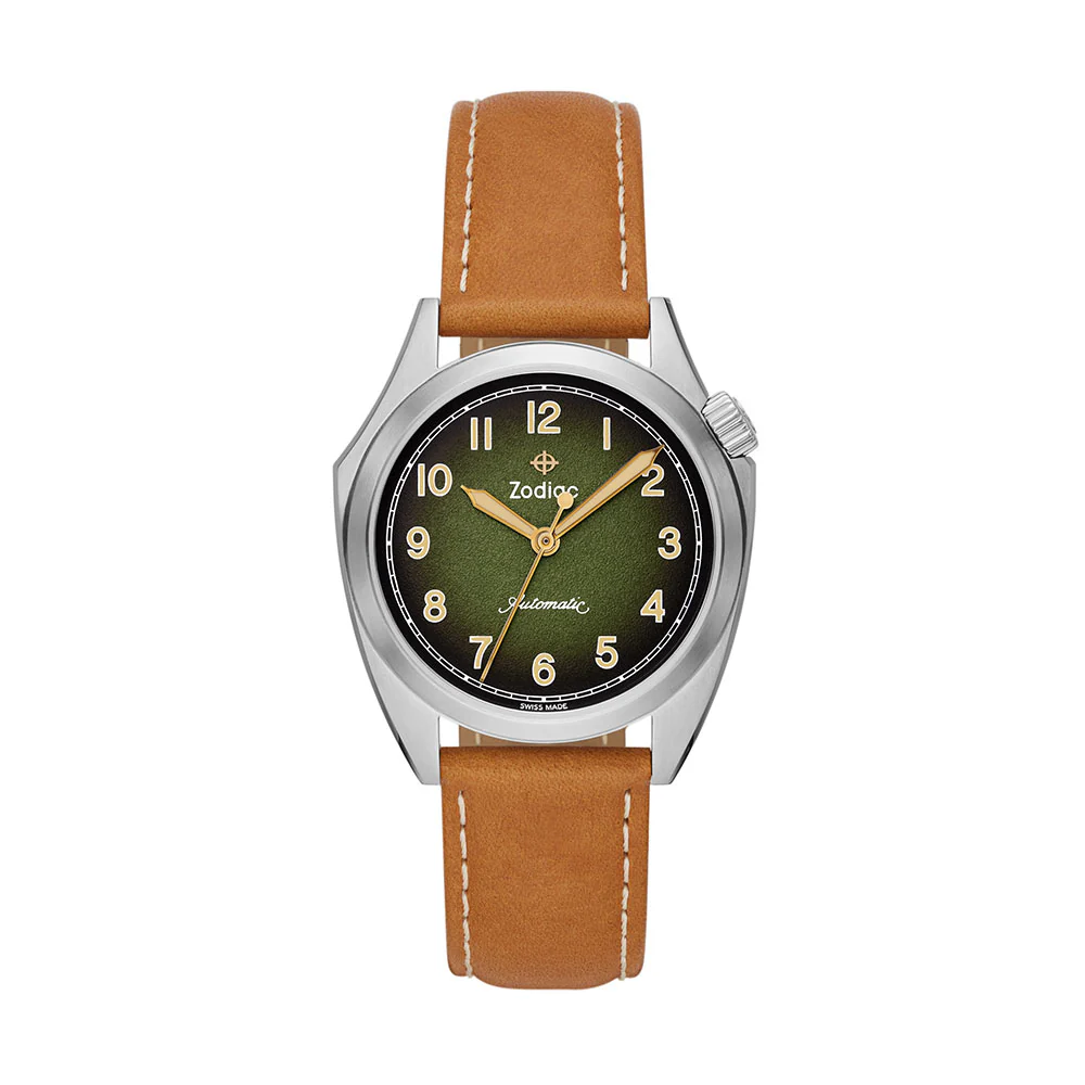 Zodiac Olympos STP 1-11 Green Dial Watch