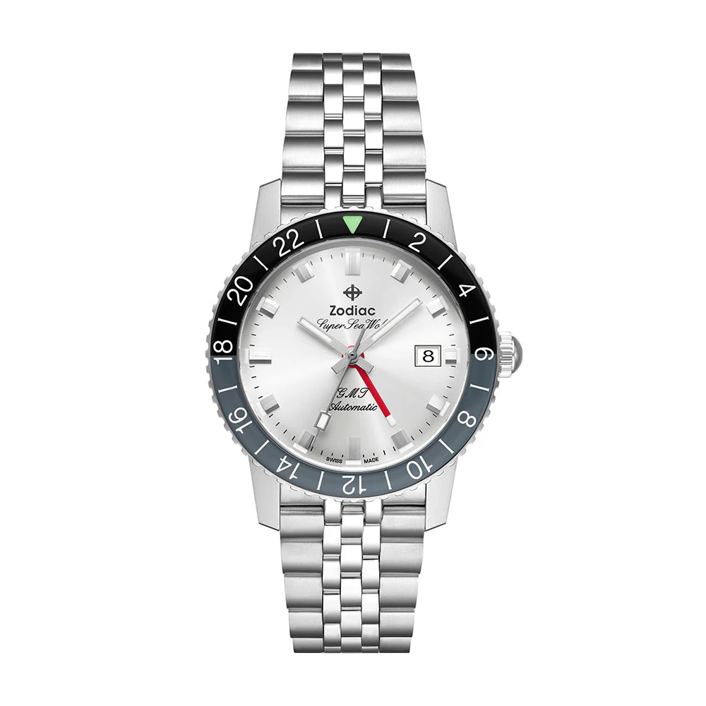 Zodiac Super Sea Wolf GMT Silver Dial Watch