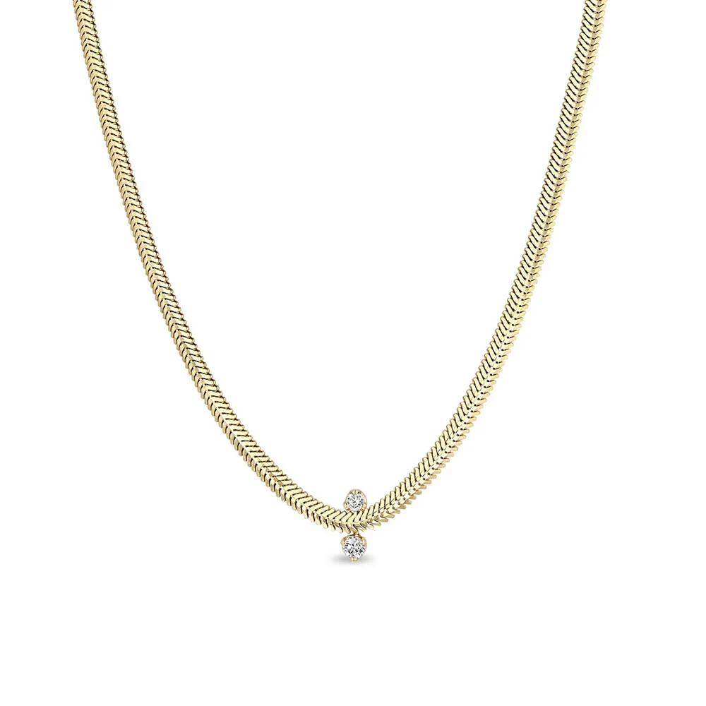 Zoe Chicco Diamond Snake Chain Necklace