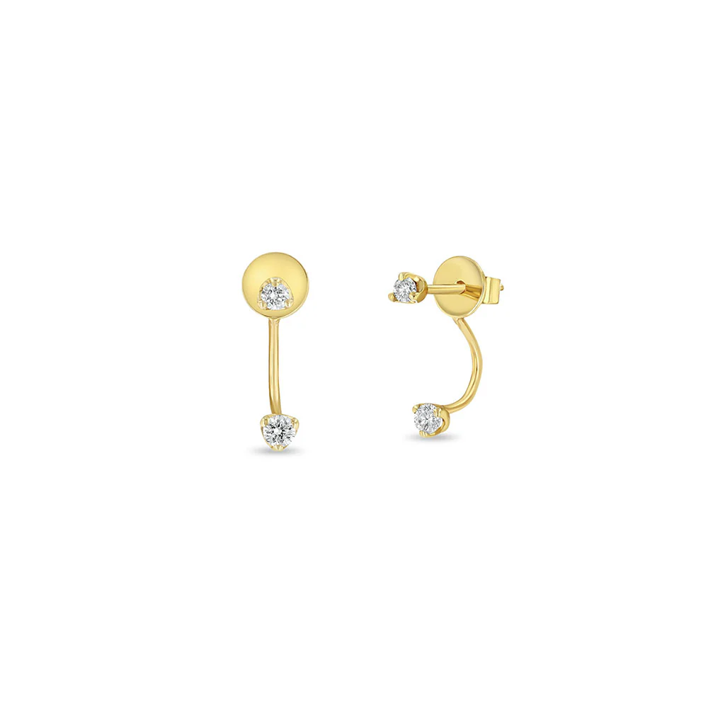 Zoe Chicco Diamond Stud with Diamond Trio Jacket Earrings