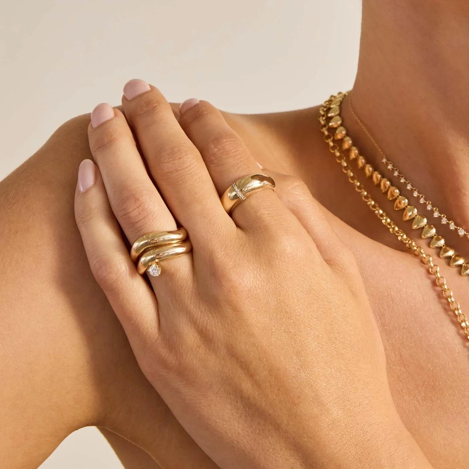 Zoe Chicco Diamond Wave Ring 14K Yellow Gold - Image 2