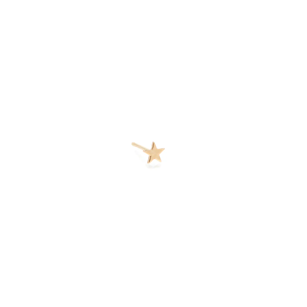 Zoe Chicco Itty Bitty 14K Yellow Gold Star Stud Earring