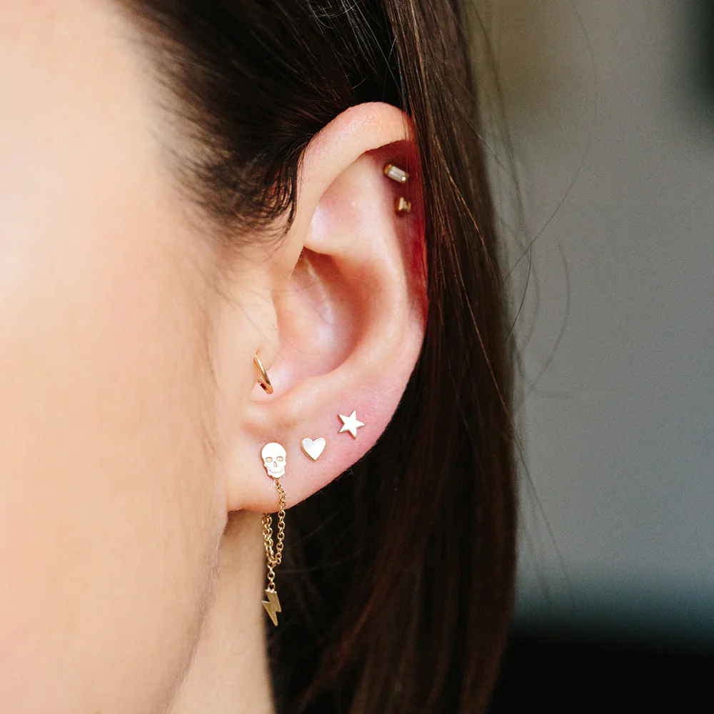 Zoe Chicco Itty Bitty 14K Yellow Gold Star Stud Earring - Image 3