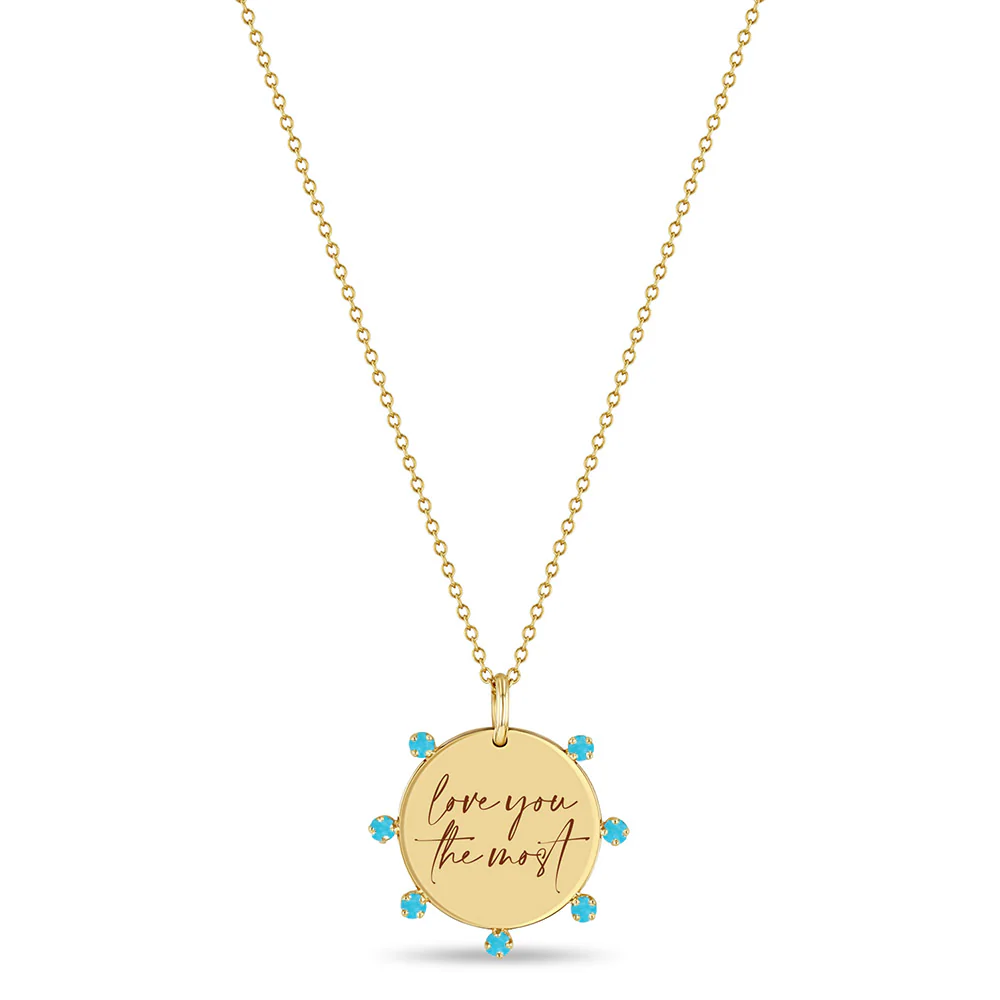 Zoe Chicco Love You The Most Necklace 14K Yellow Gold