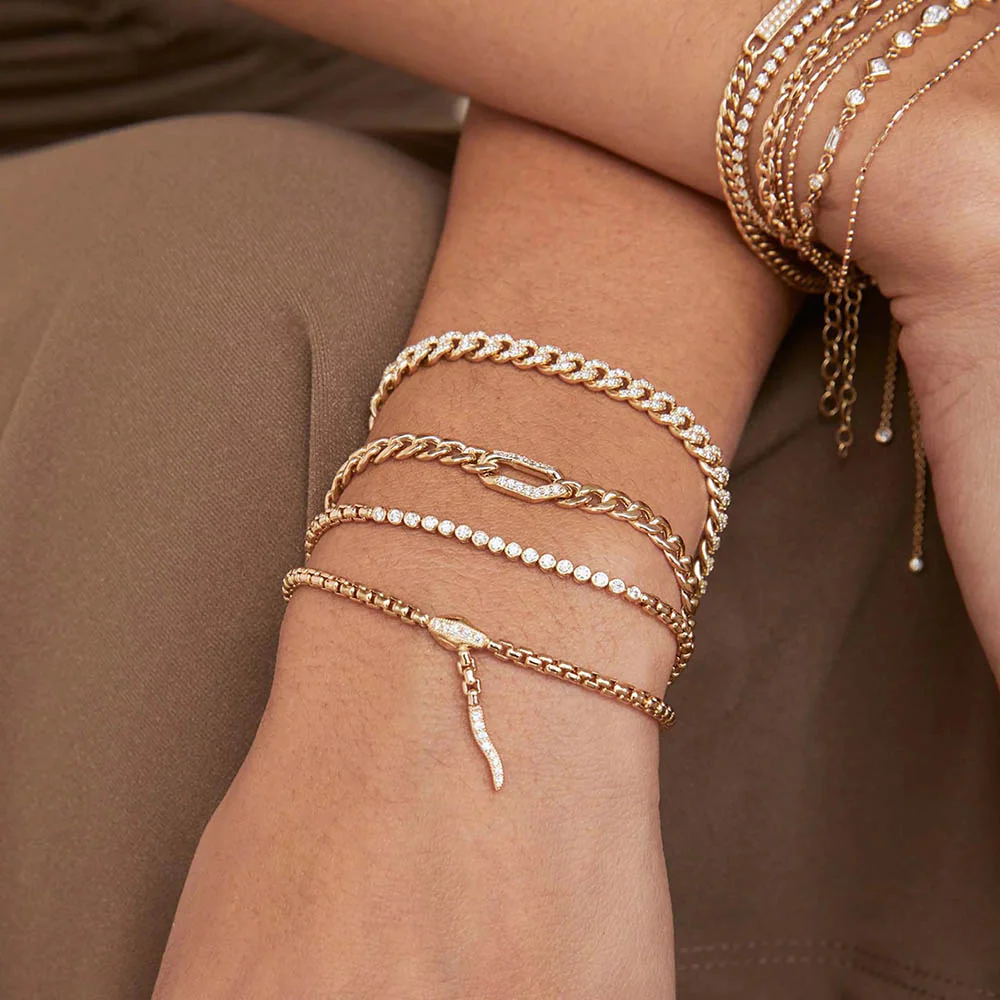 Zoe Chicco Pave Diamond Oval Link Medium Chain Bracelet - Image 2
