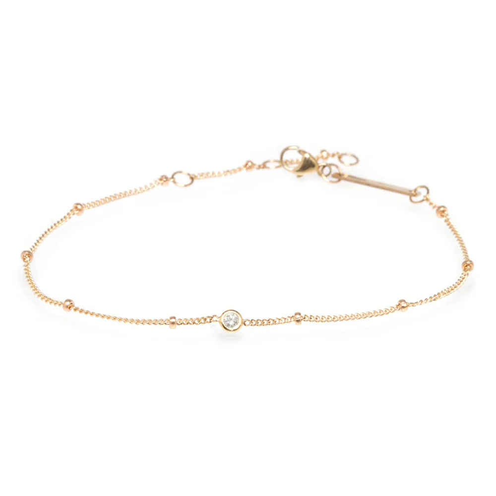 Zoe Chicco Satellite Chain Bracelet with Floating Diamond