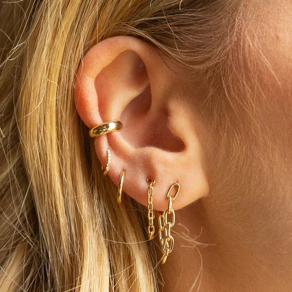 Zoe Chicco Small Hinge Huggie Hoop Earrings 14K Yellow Gold - Image 2