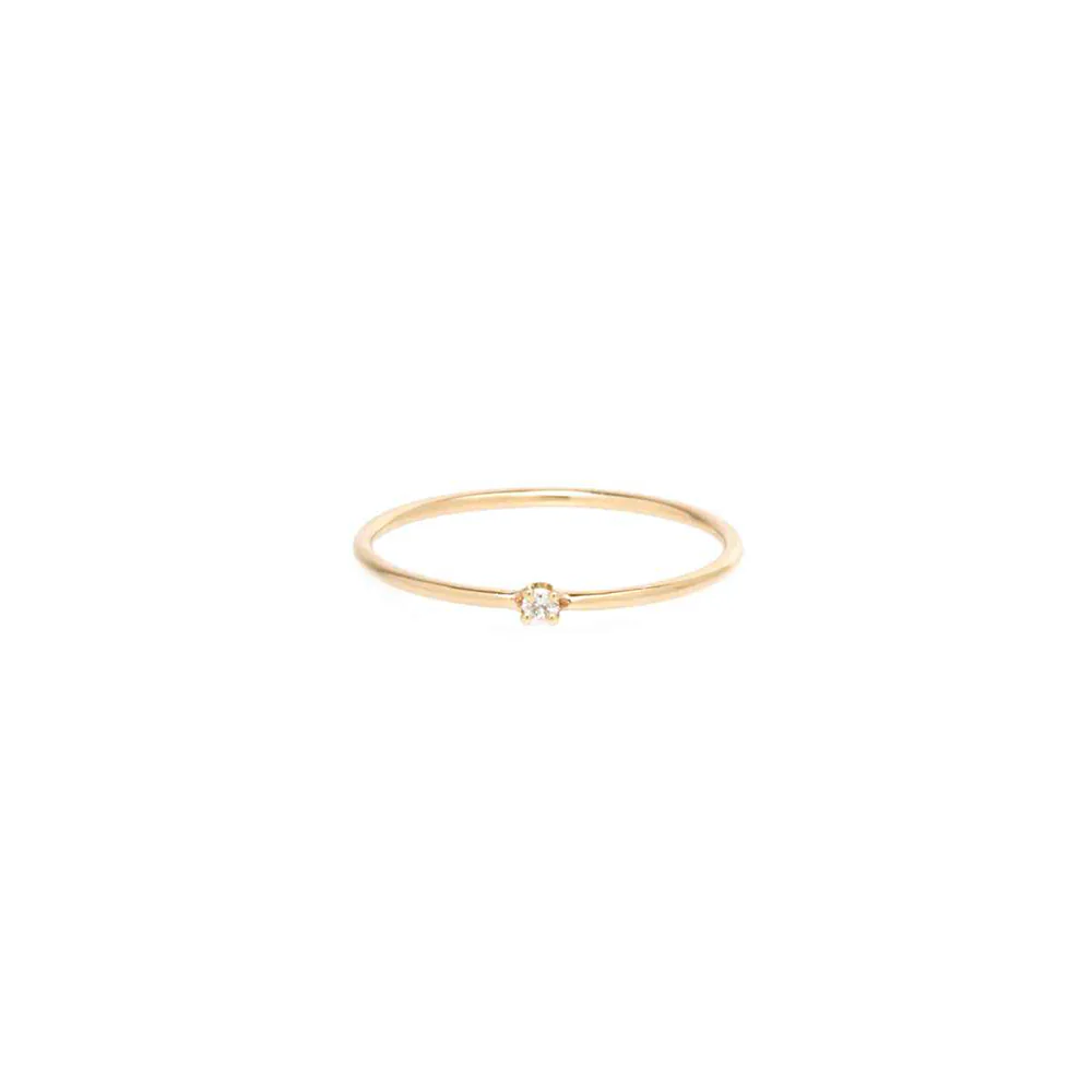 Zoe Chicco Tiny Prong Diamond Ring 14K Yellow Gold