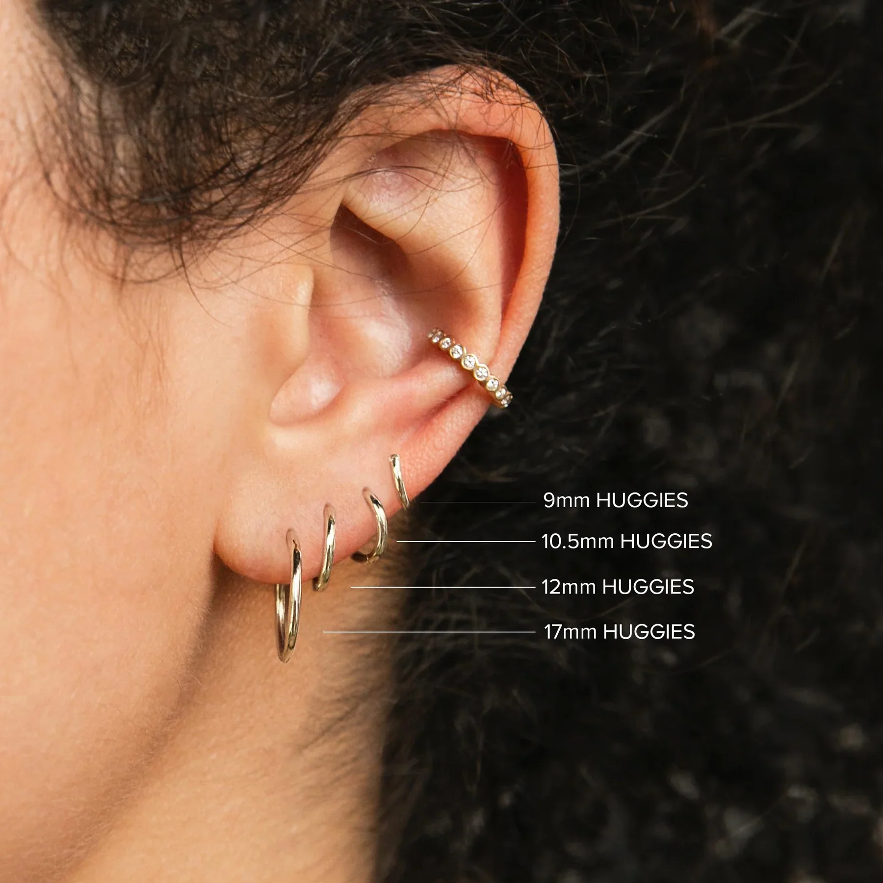 Zoe Chicco Two Tone Reversible 12mm Huggie Hoop Earrings - Image 2